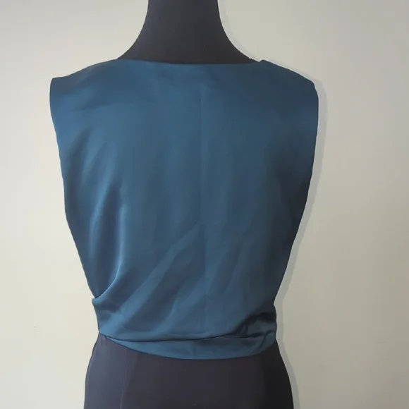 Blue Sleeveless Dress Halston Heritage Size 8 - Picture 4 of 12